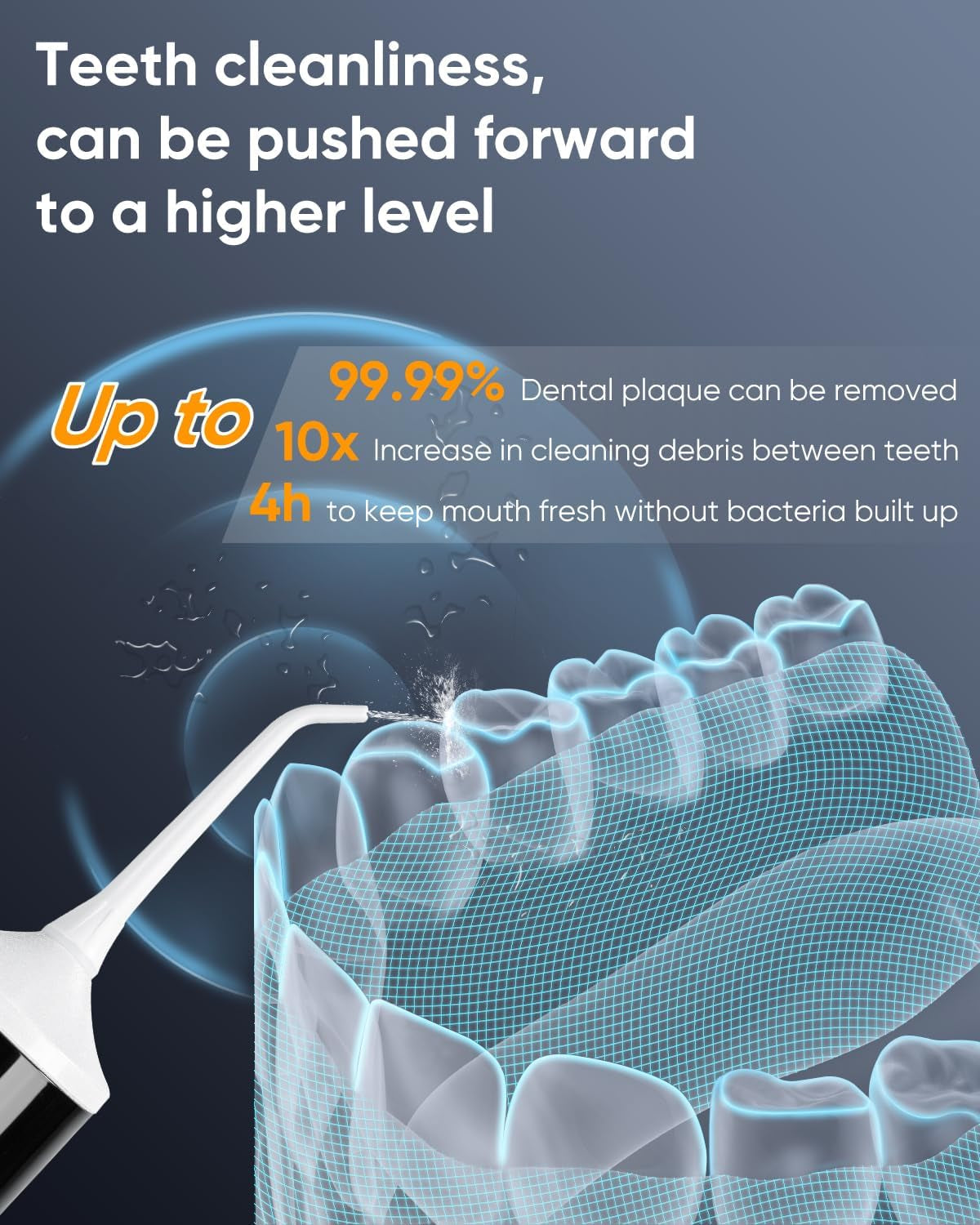 LP221 UVC Sterilizable Cordless Water Flossers for Teeth 335ML Portable OLED Display Dental Flosser with 4 Modes 8 Jet Tips and a Storage Pouch for Home and Travel (Juicy Pink)