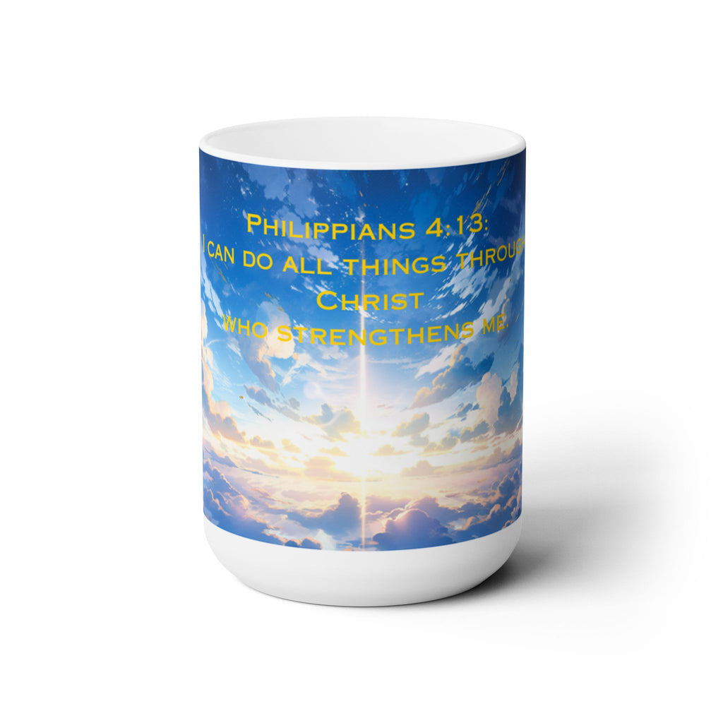 I Can Do All Things – Philippians 4:13 Faith Mug | Custom 15oz White Ceramic Religious Mug
