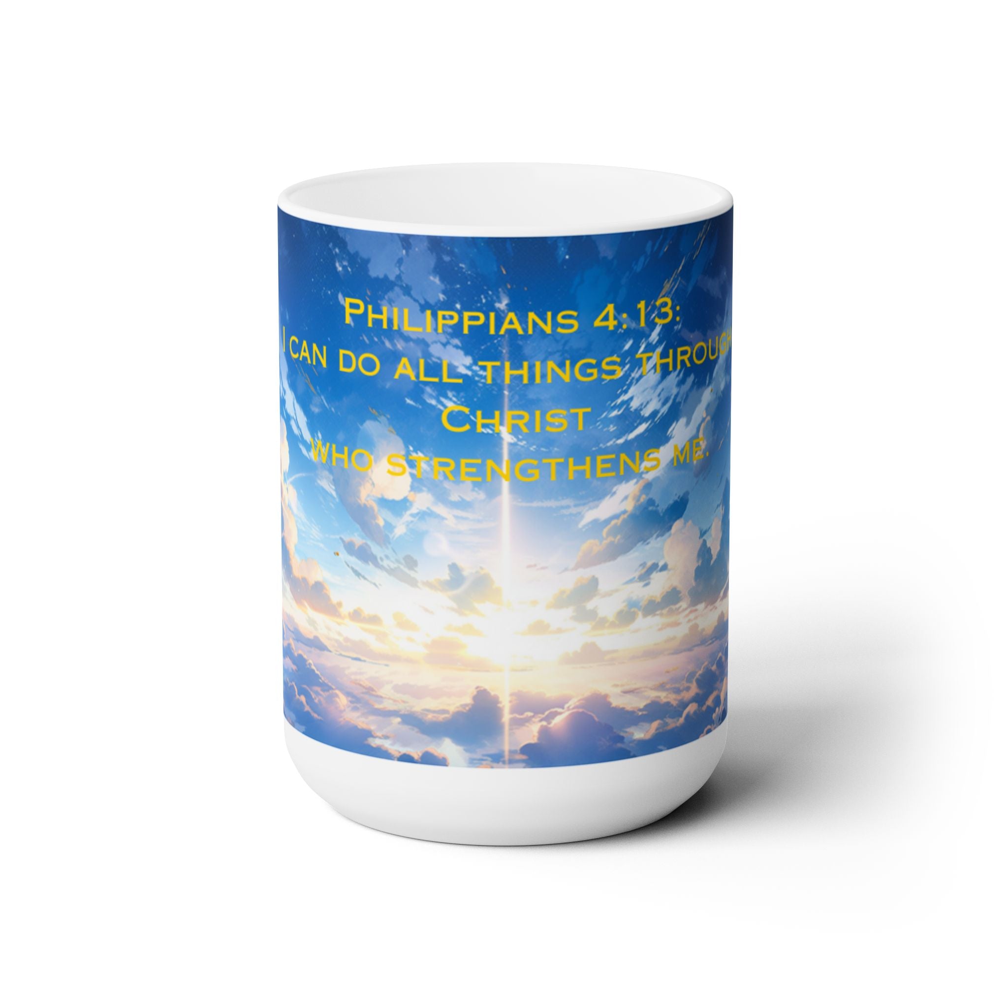 I Can Do All Things – Philippians 4:13 Faith Mug | Custom 15oz White Ceramic Religious Mug